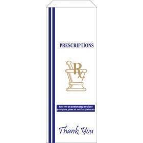Pharmacy Prescription Bags White 3.5" X 1.5" X 10" (Rx Bags) 2,000 per Case [With Print]